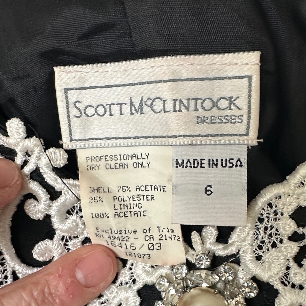 Scott McClintock Black and White Lace Mini Dress - Picture 2 of 8